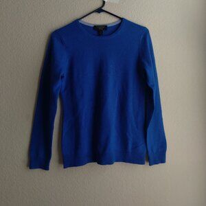 Charter Club Luxury Blue 100% Cashmere Long Sleeve Crewneck Sweater Size Small